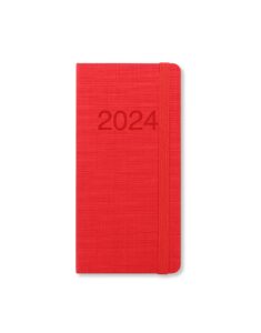 letts memo slim week to view 2024 diary - red