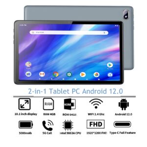 ZAOFEPU Android Tablet 12.0 WiFi HD Display New 2023 Version Andorid Tablets PC RAM 4+ROM 64GB, 5000mAh Large Capacity Battery (G15)