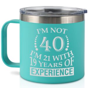 raykul 40th birthday gifts for women - funny birthday gifts for women 40th coffee mug 14 oz, 40 year old birthday gifts idea for women