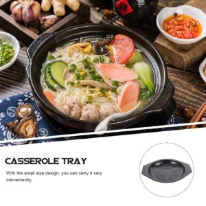 CALLARON Home Decor 2Pcs Underliner Trivet Hot Plates Pan Mat Korean Dolsot Bibimbap Bowl Trivet Holder Base Melamine Dinner Dish Serving Trays for Kitchen Restaurant 21.5X18X2.5CM Home Decoration