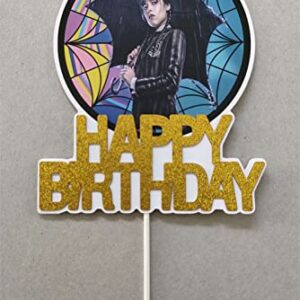 Wednesday Birthday Cake Topper, Wednesday Horror TV Theme Birthday Party Decorations