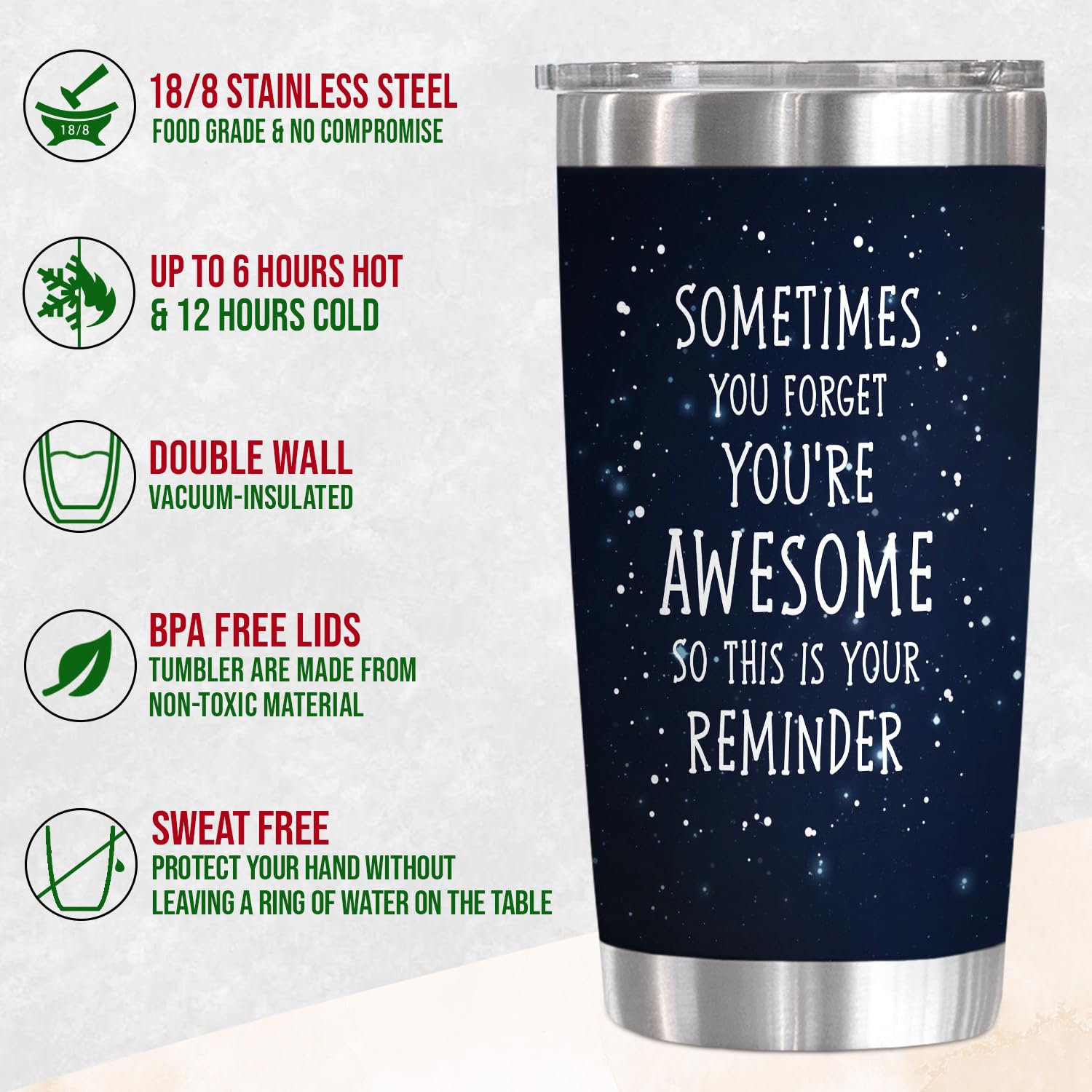 OASSIE Gifts For Women, Mom, Birthday, Christmas, Mothers Day, Valentines Day Gifts For Mom, Women, Graduation, Teacher Appreciation Gifts, Graduation Gifts For Friends, 20oz Stainless Steel Tumbler