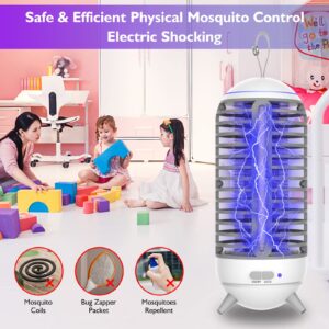 Bug Zapper with Auto Light Sensor, Cordless & Rechargeable Mosquito Zapper Indoor Outdoor, 2 in 1 Lighting and Zapping, High Powered UV Light Fly Trap 360 Degree Mosquito Killer.