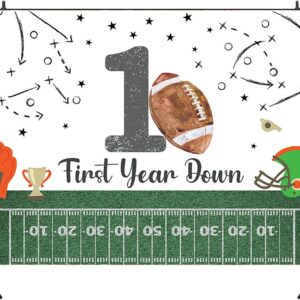 MAYSSKQ Football First Birthday Backdrop It's Game Time First Year Down Photo Background Game On Football Boy Birthday Party Decorations (7x5ft)