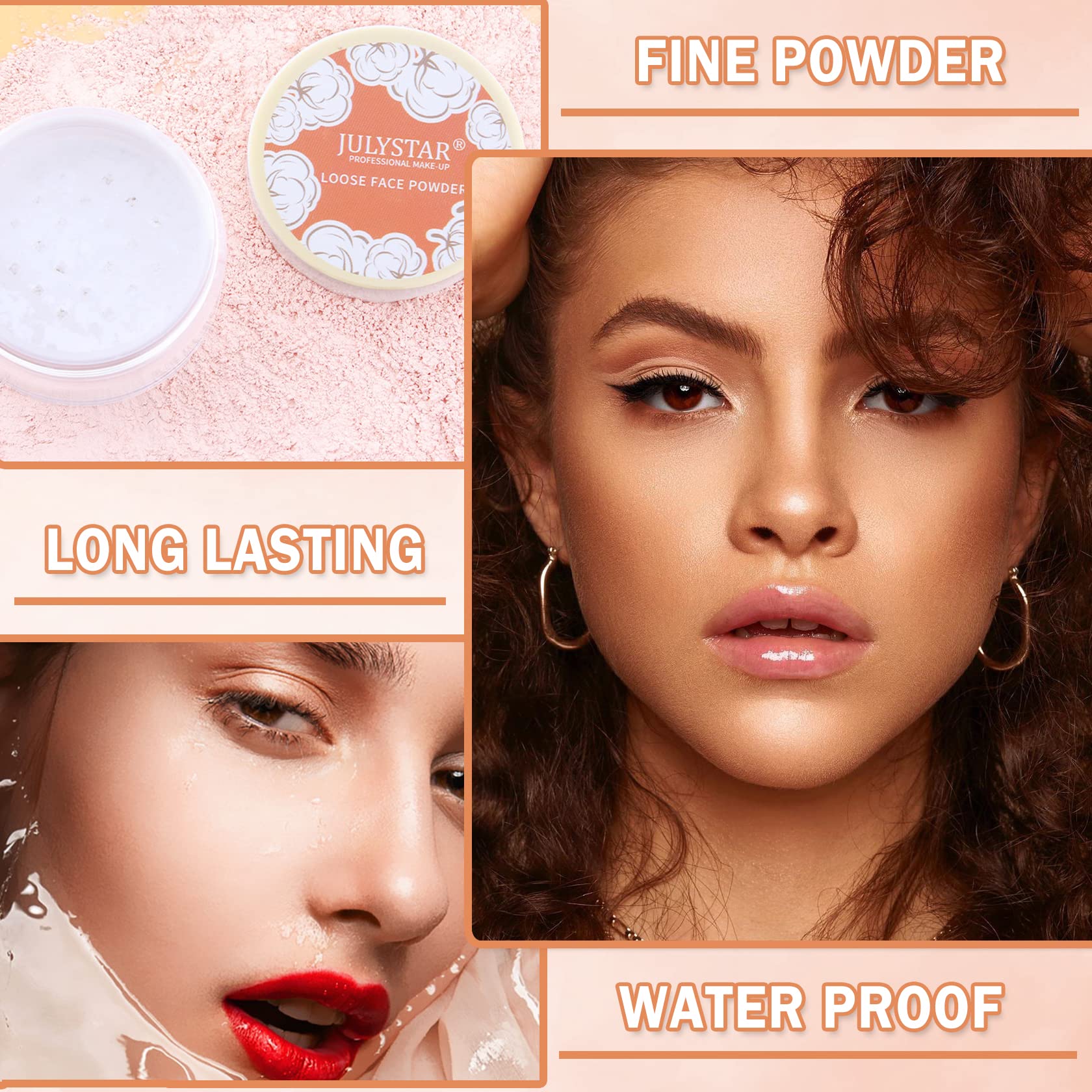 Pink Setting Loose Face Powder Matte Setting Powder Oil Control Minimizes Pores Long Lasting Waterproof Setting Powder Makeup Kit For Oily Skin With Soft Focus Effect (02#Pink Complexion)