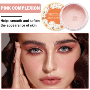 Pink Setting Loose Face Powder Matte Setting Powder Oil Control Minimizes Pores Long Lasting Waterproof Setting Powder Makeup Kit For Oily Skin With Soft Focus Effect (02#Pink Complexion)