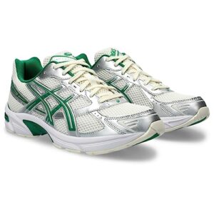 ASICS Gel-1130 Sneakers, Cream/Kale, White, Green, 5 US Women/4 US Men