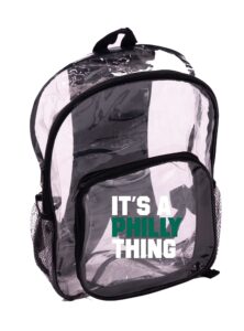 vos it's philly thing - philadelphia clear backpack, heavy duty & transparent see through backpack, perfect for sporting events, concerts