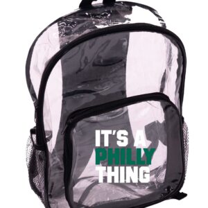 VOS It's Philly Thing - Philadelphia Clear Backpack, Heavy Duty & Transparent See Through Backpack, Perfect for Sporting Events, Concerts