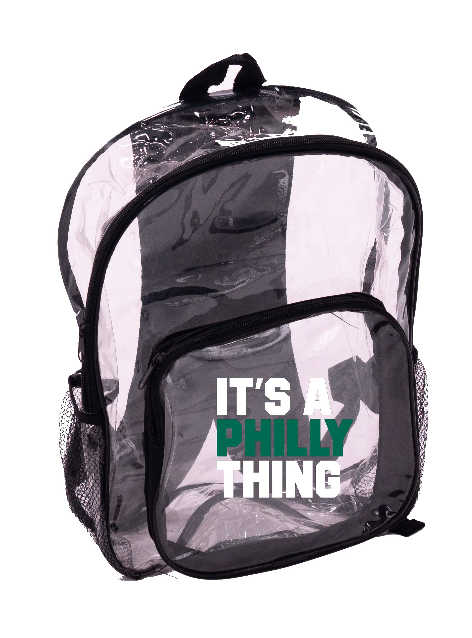 VOS It's Philly Thing - Philadelphia Clear Backpack, Heavy Duty & Transparent See Through Backpack, Perfect for Sporting Events, Concerts