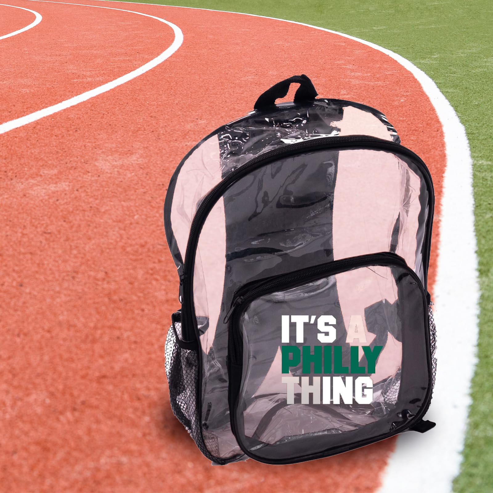 VOS It's Philly Thing - Philadelphia Clear Backpack, Heavy Duty & Transparent See Through Backpack, Perfect for Sporting Events, Concerts