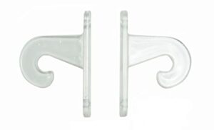 shade doctor of maine 1" mini blind clear hold down hooks brackets for doors (one pair)