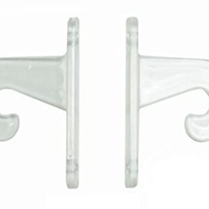 Shade Doctor of Maine 1" Mini Blind Clear Hold Down Hooks Brackets for Doors (One Pair)