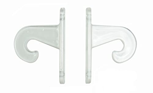 Shade Doctor of Maine 1" Mini Blind Clear Hold Down Hooks Brackets for Doors (One Pair)