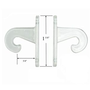 Shade Doctor of Maine 1" Mini Blind Clear Hold Down Hooks Brackets for Doors (One Pair)