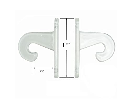 Shade Doctor of Maine 1" Mini Blind Clear Hold Down Hooks Brackets for Doors (One Pair)