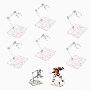 tsy tool 6 pcs of hg144 action figure stand, display holder base, doll model support stand compatible with 6" hg rg sd shf gundam 1/44 toy clear