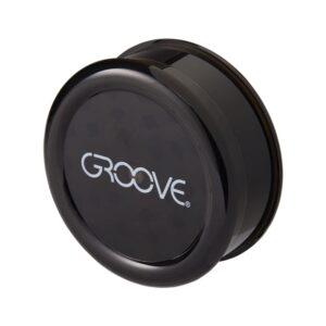 groove premium herb grinder - 2-piece acrylic herb grinder with integrated storage compartment and magnetic closure – ultra-sharp teeth for smooth grinding – bpa-free (black)
