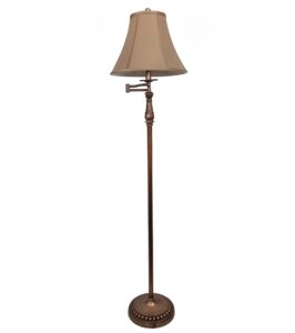 mestar decor 60 inch rustic bronze swing arm floor lamp