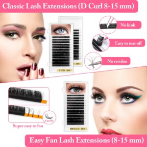 Eye Lash Extension Kit for Practice, 345 PCS Lash Kits with Replaced Eyelids Mannequin Head, Individual Lashes, Lash Extension Glue Tools Everything for Eyelash Extension Beginners Training Makeup