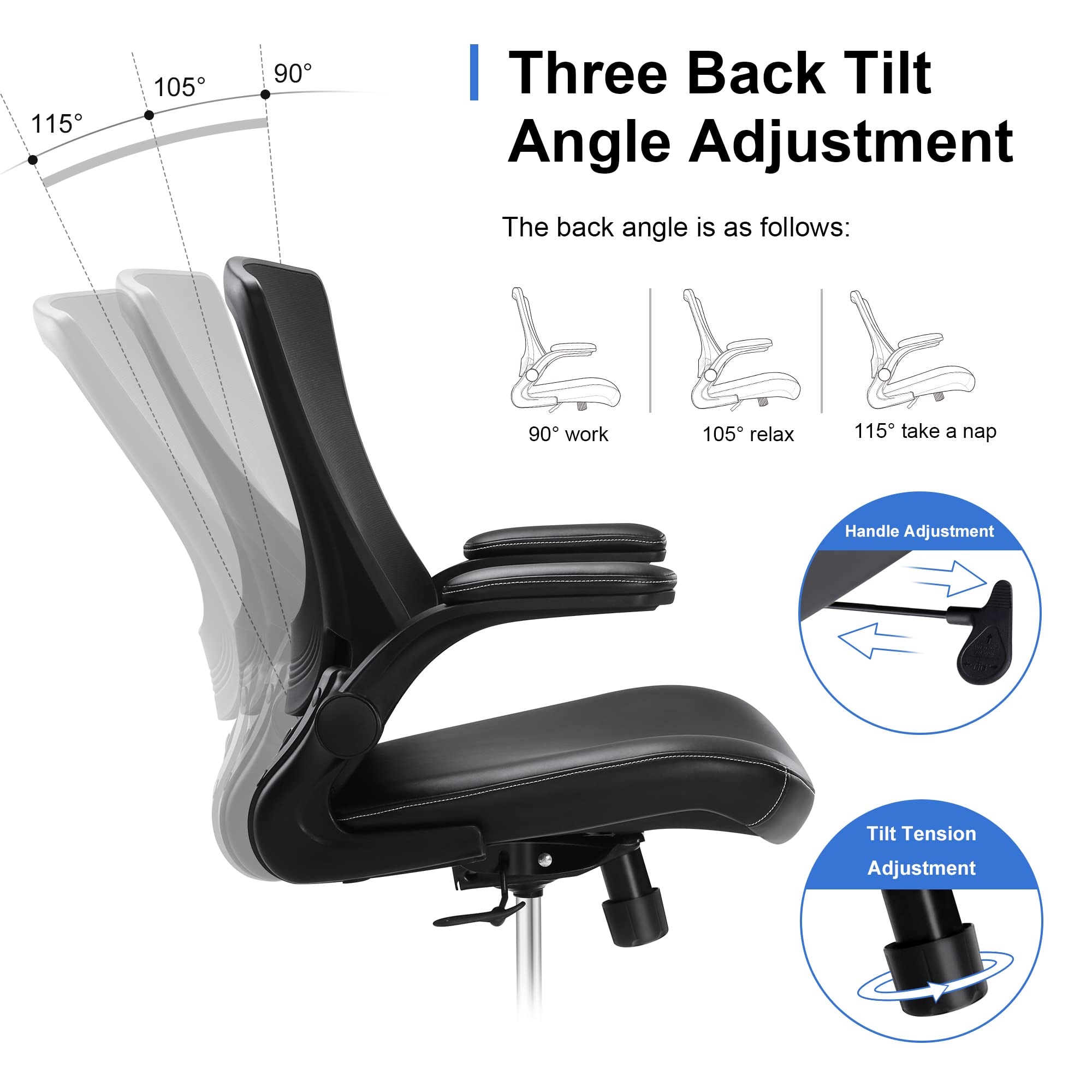 Misolant Drafting Chair, Tall Office Chair for Standing Desk, Standing Desk Chair Office Chair with Adjustable Lumbar Support and Footrest, PU Leather Chair Office Drafting Chair