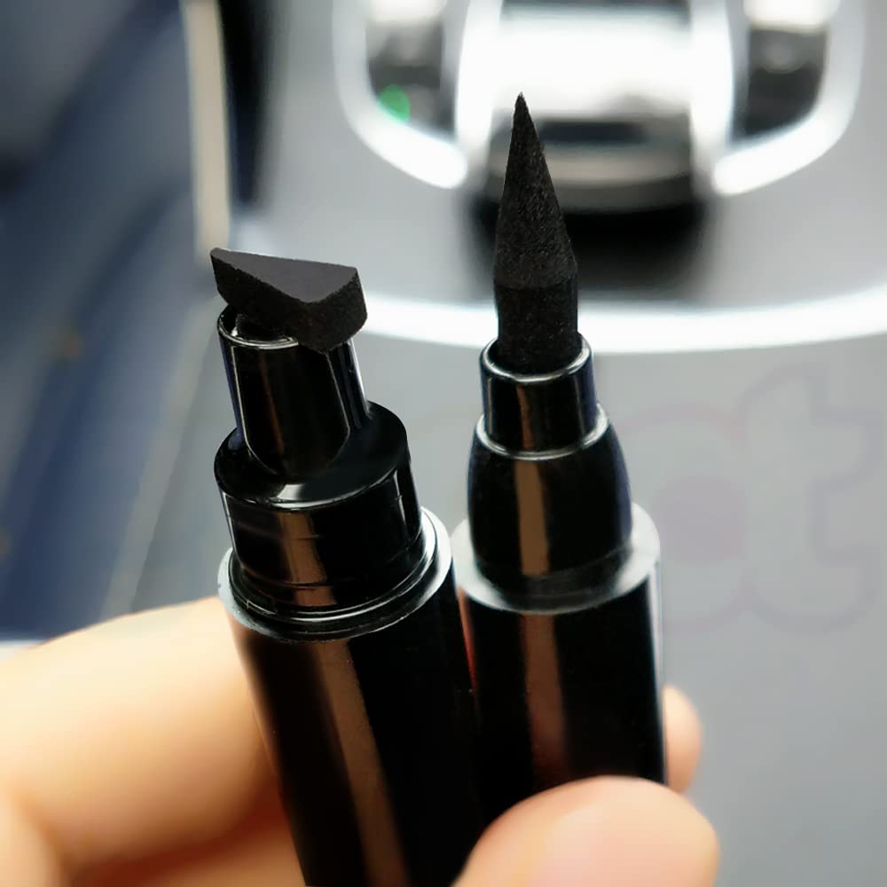 evpct 2Pcs Black Eyeliner and Wing Stamp Set Big Small Winged Eyeliners Stamps Cat Eye Liner Stamp Stencils Tool for Women All Eye Shapes Waterproof delineador de ojos a prueba de agua contra el agua