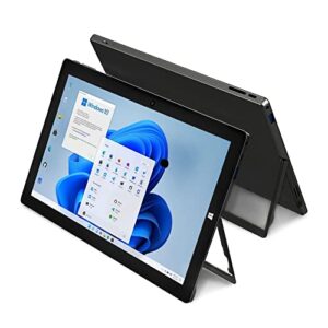 zaofepu 11.6” windows laptop, 6+128gb windows 10 home tablet pc, 2 in 1 laptop with touchscreen, 1920x1080 fhd large screen tablet computer comes with a bracket and keyboard, powerful 5000mah-black