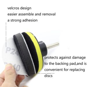 104PCS Car Foam Drill Buffing Pads 3Inch Car Headlight Restoration Kit Sanding Discs with M10 Backing Pad, Wool Buffing Polishing Pad, Sponge Buffing Pad, Interface Pad for Car Washing Cleaning Waxing