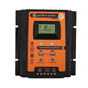 DIGISHUO MPPT Solar Charge Controller, 12V/24V 50A Solar Panel Battery Regulator Charge Controller Dual USB LCD Display Solar Power Battery Charger Controller