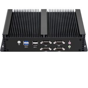 Fanless Mini PC Intel Core I7 Windows 10 Pro,16GB Ram 256GB SSD,6*COM Rs232,HDMI,VGA, 8*USB, 2.4G+5G Dual WiFi,Industrial Barebone Mini Desktop Computer