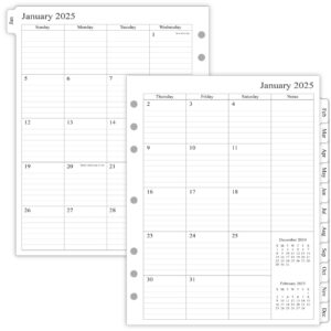 2024 monthly planner refill folio size, 12 months run january 2024 to december 2024, two pages per month, 8-1/2" x 11", size 5
