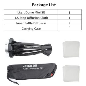 Aputure amaran Light Dome Mini SE Softbox Quick-Setup Compact Bowens Mount Octagonal Softbox Soft Light Modifier for Video Light amaran 150c 300c amaran 60/100/200