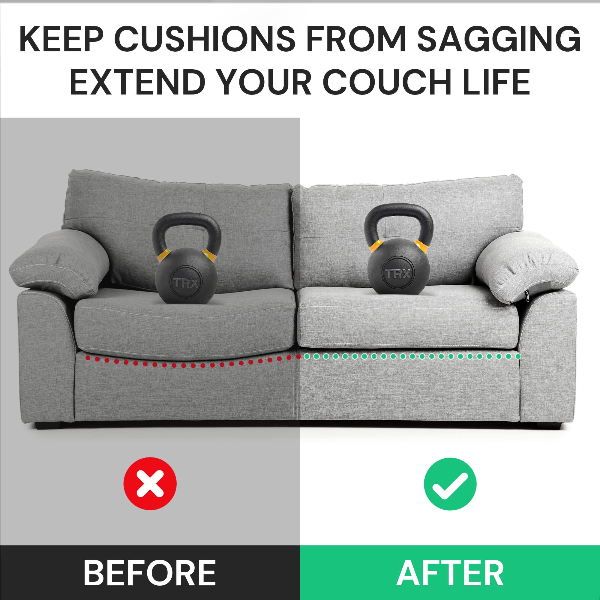 SunsGrove Metal Cushion Support for Sagging Couch 22" x 66" Strong Couch Support for Sagging Cushion, Sofa Support Insert for Sagging Couch Pillows, Fix & Prevent Sagging Seats