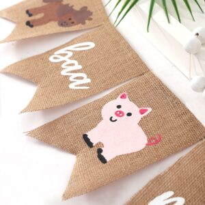 Oink Baa Moo I am Two Banner - Farm Second Birthday, Burlap Birthday Banner, Farm 2nd Birthday, Farm Theme Birthday, Farm Animals Birthday