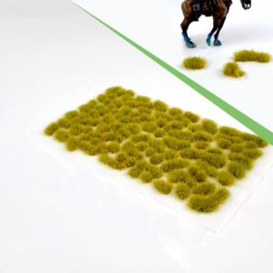 190 Pcs Static Grass Model Grass Tufts Railway Artificial Grass Miniature Grass Tuft Terrain Kit for DIY Model Railway Fairy Garden Diorama Scenery (Set A)