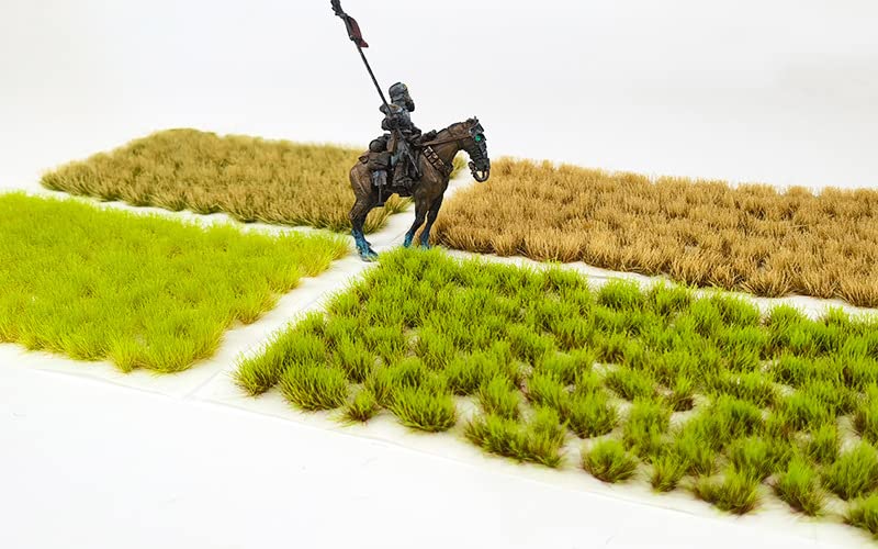 190 Pcs Static Grass Model Grass Tufts Railway Artificial Grass Miniature Grass Tuft Terrain Kit for DIY Model Railway Fairy Garden Diorama Scenery (Set A)