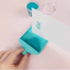 Craftelier - Rigid Tray for Glitter, Embossing Powders and Glitter | Ideal for Decorating Scrapbooking and Craft Projects | Includes Screw Cap | Turquoise Colour - Size 10,7 x 7 cm