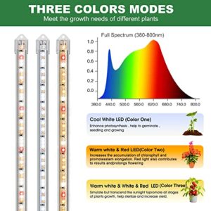 Kullsinss 16" Plant Grow Light Strips, 120 LEDs Grow Lights for Indoor Plants Full Spectrum with Upgrade Timer 6/12/16 Hrs, 5 Dimmable Levels, 2 Pack Sunlike Grow Lamp for Hydroponics Succulent