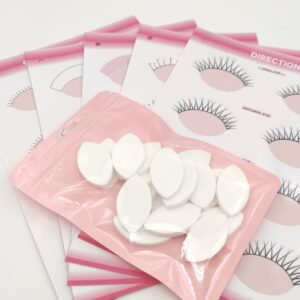 jegapluso 20 pcs eye shaped practice sponges and 5 sheets lash mapping exercise cards for eyelash beginners lash extension supplies