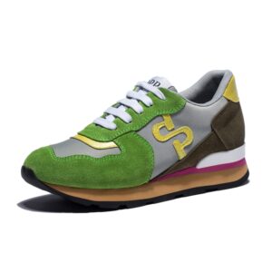 opp women fashion sneakers casual lace-up suede leather athletic tennis sports gym running shoes women green