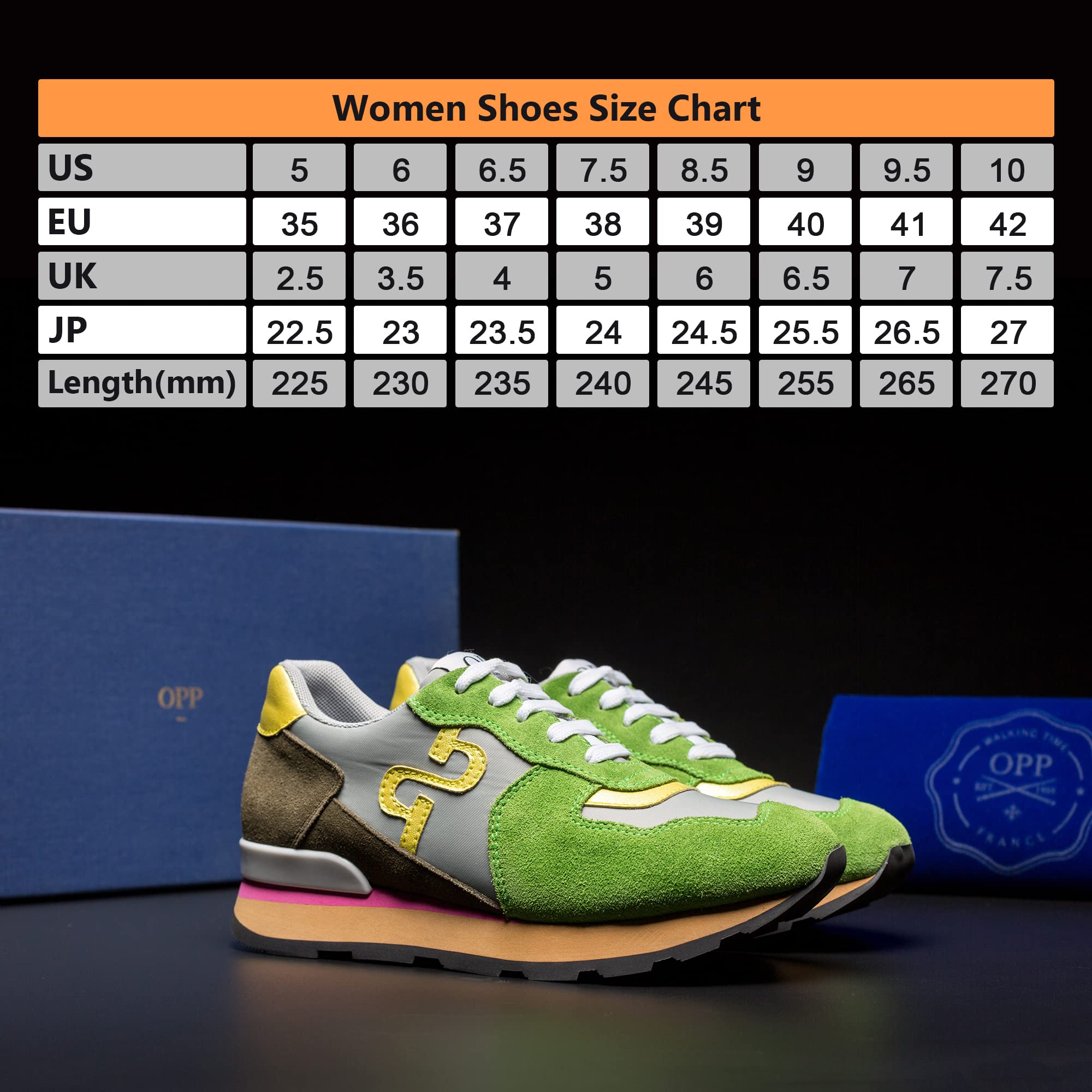 OPP Women Fashion Sneakers Casual Lace-up Suede Leather Athletic Tennis Sports Gym Running Shoes Women Green