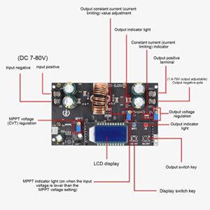 Buck Boost Power Supply Module 300W 20A Real Time Control Better Display MPPT Module for Solar Charging, Lithium Battery Charging, Regulated Power Supply