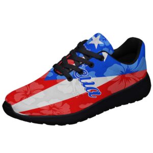 puerto rico shoes for men women running sneakers breathable casual sport tennis shoes gift for him her black size 9