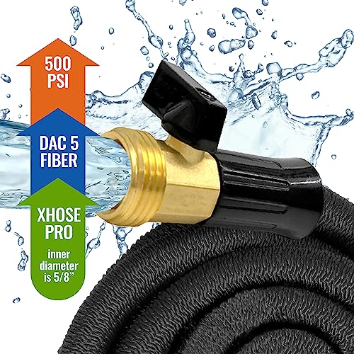 X-Hose Pro Expandable Garden Hose 50Ft Water Hose, Flexible Garden Hose, Heavy Duty Lightweight Retractable Weatherproof, Crush Resistant Fittings, Kink Free Expandable Hose as Seen on TV