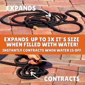 X-Hose Pro Expandable Garden Hose 50Ft Water Hose, Flexible Garden Hose, Heavy Duty Lightweight Retractable Weatherproof, Crush Resistant Fittings, Kink Free Expandable Hose as Seen on TV