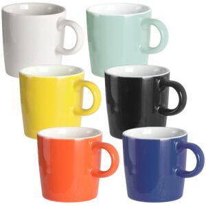 homedge mini procelain espresso cup, 4 ounces / 120 ml tiny coffee mugs ceramic demitasse for espresso, tea- set of 6, assorted color