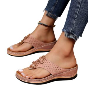 xhlemon sandals for women premium walking slippers with arch support anti-slip breathable sandal vintage flip flop shoes