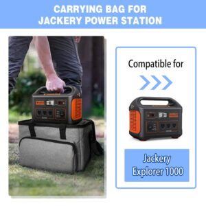 Boczif Carrying Travel Case Compatible with Jackery Explorer 1000, Portable Power Station Storage Bag with Front Pockets for Charging Cable and Accessories（Bag Only）