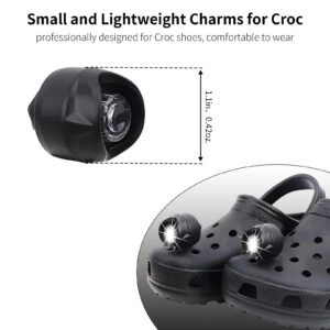 Vergissm Rechargeable Headlights for Croc, 2 PCs LED Lights for Croc, Waterproof Hands Free Flashlights for Kids Adults, Novelty Shoe Lights for Camping, Dog Walking (Black)