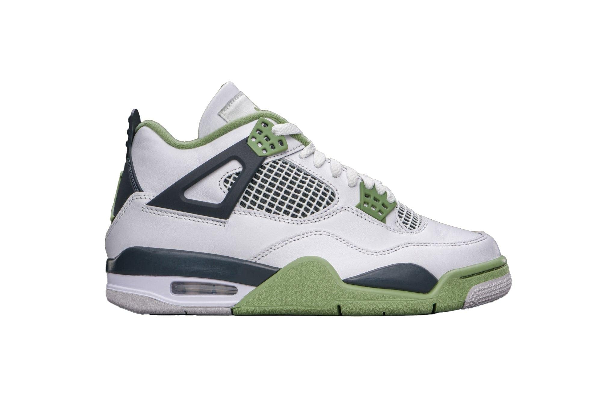 Jordan Air 4 Retro Women's White/Oil Green-Dark Ash AQ9129-103 6